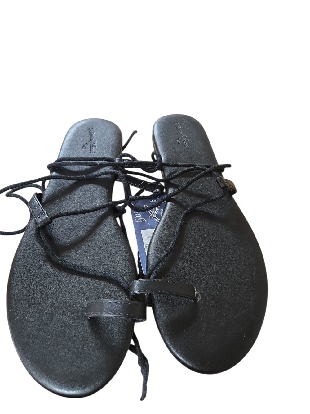 Universal Thread Black Lace-Up Toe Loop Sandals